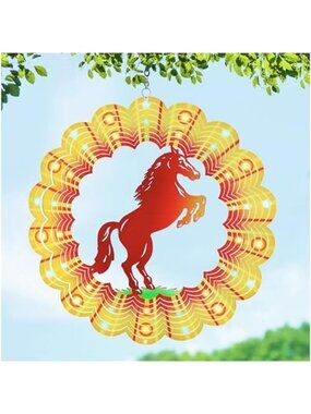Horse Wind Spinners Horse Gifts for Women/Girls/Men 12 inch 3D Stainless Steel